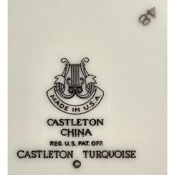 Castleton Turquoise China Made In USA 6 1/4 Inch Bread Plate - Picture 4 of 4